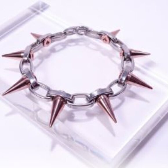 Joomi Lim Single Row Spike Bracelet NWOT 158 Silver Rose Gold - Picture 2 of 13
